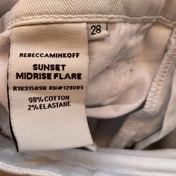 Rebecca Minkoff sunset flare midrise Jean in baby blue with distressed knee - Picture 4 of 11